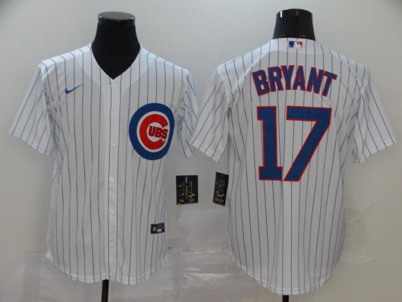 Men Chicago Cubs 17 Bryant White Game Nike MLB Jerseys